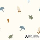 Katoen poplin zeedieren offwhite