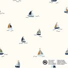 Katoen poplin zeilboten offwhite
