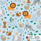 Katoen poplin dieren babyblauw