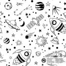 Katoen poplin raketten wit