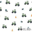 Katoen poplin tractoren wit