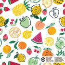 Katoen poplin fruit wit