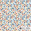 Katoen poplin bloemen marine