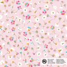 Katoen poplin bloemen lichtroze