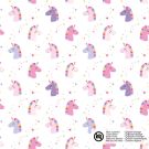 Katoen poplin eenhoorns wit