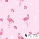 Katoen poplin flamingo's lichtroze