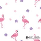 Katoen poplin flamingo's wit
