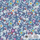 Katoen poplin bloemen indigo