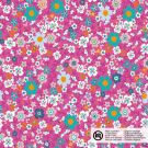Katoen poplin bloemen fuchsia