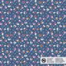 Katoen poplin bloemen indigo