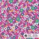 Katoen poplin bloemen fuchsia