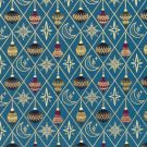 Katoen poplin kerst ballen petrol/goud