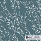 Katoen poplin twijgen staalblauw