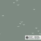 Katoen poplin vogels kaki groen