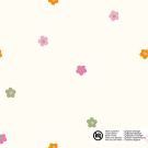 Katoen poplin bloemen offwhite