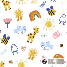 Katoen poplin tekeningen wit