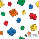 Katoen poplin bouwsteentjes wit