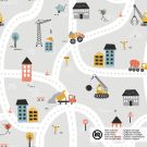 Katoen poplin bouwplaats lichtgrijs