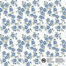 Katoen poplin bloemen indigo