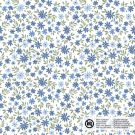 Katoen poplin bloemen indigo