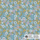 Katoen poplin bloemen petrol