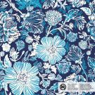 Katoen poplin bloemen marine