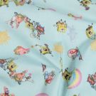 Katoen poplin spongebob lichtblauw