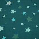 100x150 cm katoen tricot sterren petrol