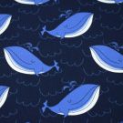 100x150 cm katoen tricot walvissen marine
