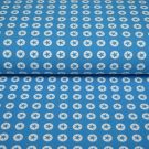 100x150 cm katoen tricot ster/cirkel aqua