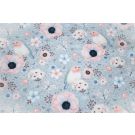 Sweat/french terry digitaaldruk roodborstjes grijs melange