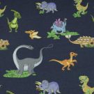 100x150 cm katoen tricot digitaaldruk happy dino marine