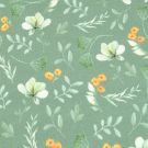 Katoen tricot digitaaldruk bloemen oudgroen blooming fabrics