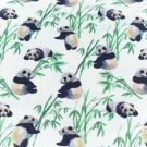 100x150 cm katoen tricot digitaaldruk panda's offwhite blooming fabrics