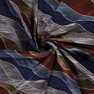 Poly viscose jersey stof discharge bedrukt abstrakt kobalt