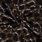 Jersey stof discharge bedrukt panter pecan
