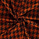 Poly viscose jersey stof discharge bedrukt pied de poule bruin