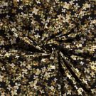 Poly viscose jersey stof discharge bedrukt bloemen groen