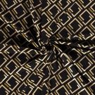 Poly viscose jersey stof discharge bedrukt abstrakt goud