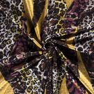 Poly viscose jersey stof discharge bedrukt tijgers marine