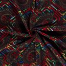 Poly viscose jersey stof discharge bedrukt abstrakt rood