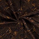 Poly viscose jersey stof discharge bedrukt abstrakt bruin
