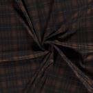 Punta di roma stof bedrukt schotse ruit bruin