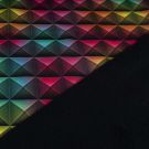 Softshell digitaaldruk vierkanten multicolor/zwart