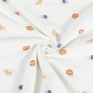 Katoen tricot dieren offwhite