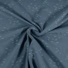 Katoen tricot vogels indigo