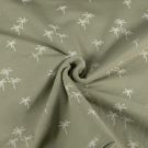 Katoen tricot palmbomen kaki groen