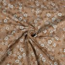 Katoen tricot bloemen terra roze