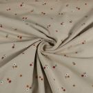 Katoen tricot bloemen beige