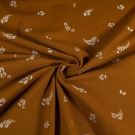 Katoen tricot blaadjes camel